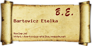Bartovicz Etelka névjegykártya